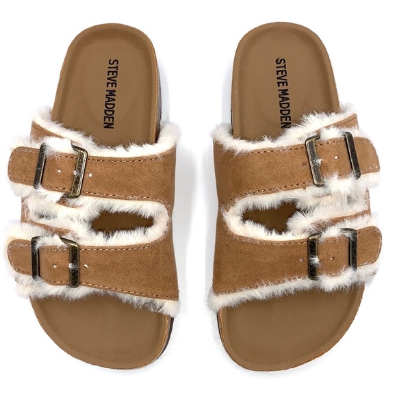 Steve Madden Faux Fur Slide Sandal Size 13 - Picture 4 of 15